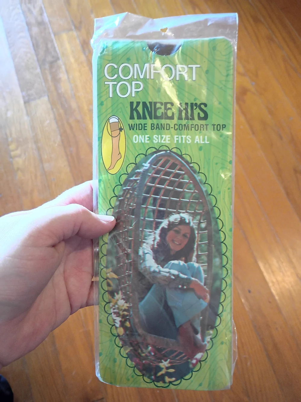 Available is a brand new old stock knee high stockings from the 70s